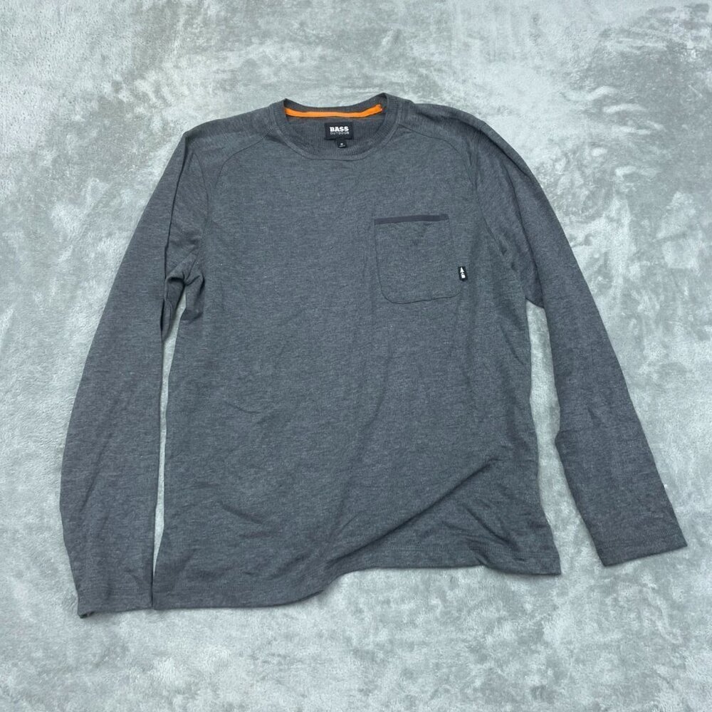 Bass Outdoor Long-Sleeve Gray Shirt With Pocket NWT 6435